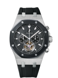 Audemars Piguet Royal Oak 44-26377SK.OO.D002CA.01 (Black Rubber Strap, Grande Tapisserie Black Index Dial, Black Ceramic Smooth Bezel) (26377SK.OO.D002CA.01)