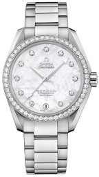 Omega Seamaster Aqua Terra 150M 38.5-231.15.39.21.55.001 (Stainless Steel Bracelet, White MOP Diamond Index Dial, Stainless Steel Diamond-set Bezel) (Omega 231.15.39.21.55.001)