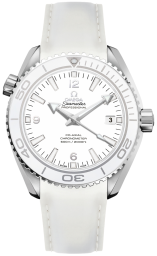 Omega Seamaster Planet Ocean 600M 42-232.32.42.21.04.001 (White Rubber Strap, White Arabic/Index Dial, Rotating White Ceramic Bezel) (Omega 232.32.42.21.04.001)