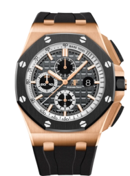 Audemars Piguet Royal Oak Offshore 44-26416RO.OO.A002CA.01 (Black Rubber Strap, Méga Tapisserie Slate-grey Index Dial, Black Ceramic Smooth Bezel) (26416RO.OO.A002CA.01)