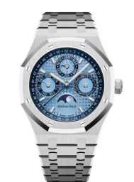 Audemars Piguet Royal Oak 41-26574PT.OO.1220PT.01 (Platinum Bracelet, Grande Tapisserie Blue Index Dial, Platinum Smooth Bezel) (26574PT.OO.1220PT.01)