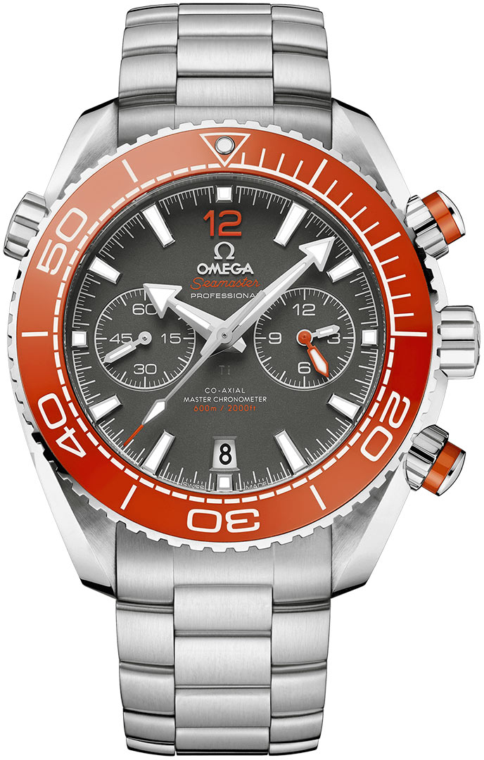 Omega Seamaster Planet Ocean 600M 45.5-215.30.46.51.99.001 (Stainless Steel Bracelet, Grey Ceramic Arabic/Index Dial, Rotating Red Ceramic Bezel)