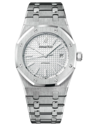 Audemars Piguet Royal Oak 39-15300ST.OO.1220ST.01 (Stainless Steel Bracelet, Grande Tapisserie Silver-toned Index Dial, Stainless Steel Smooth Bezel) (15300ST.OO.1220ST.01)