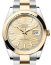 Rolex Datejust 41-126303 (Yellow Rolesor Oyster Bracelet, Golden Fluted Index Dial, Smooth Bezel)