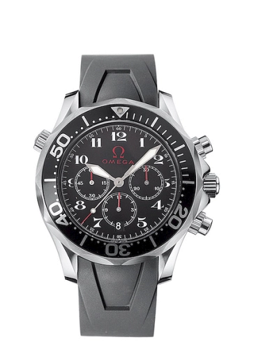 Omega Seamaster Diver 300M 44-2894.51.91 (Grey Rubber Strap, Black Arabic Dial, Rotating Black Ceramic Bezel)