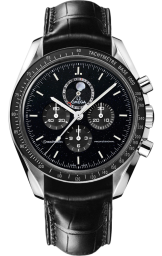 Omega Speedmaster Moonwatch 44.25-311.33.44.32.01.001 (Black Alligator Leather Strap, Black Index Dial, Black Tachymeter Bezel) (Omega 311.33.44.32.01.001)