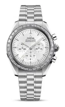 Omega Speedmaster Moonwatch 42-310.55.42.50.52.004 (Canopus Gold Bracelet, Sun-brushed Silver-toned Index Dial, Baguette-cut Diamond-set Bezel)