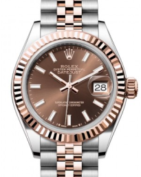 Rolex Lady-Datejust 28-279171 (Everose Rolesor Jubilee Bracelet, Chocolate Index Dial, Fluted Bezel) (m279171-0017)