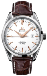 Omega Seamaster Aqua Terra 150M 39.2-2803.34.37 (Brown Alligator Leather Strap, Silver-toned Index Dial, Stainless Steel Bezel) (Omega 2803.34.37)