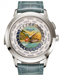 Patek Philippe Grand Complications 40.2-5531G-001 (Shiny-blue-green Alligator Leather Strap, Grand Feu-cloisonné Enamel Dial, White Gold Smooth Bezel) (5531G-001)