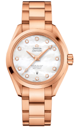 Omega Seamaster Aqua Terra 150M 34-231.50.34.20.55.001 (Sedna Gold Bracelet, White MOP Diamond Index Dial, Sedna Gold Bezel) (Omega 231.50.34.20.55.001)