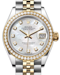 Rolex Lady-Datejust 28-279383RBR (Yellow Rolesor Jubilee Bracelet, Gold Diamond-set White MOP Dial, Diamond Bezel) (m279383rbr-0019)