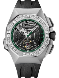 Audemars Piguet Royal Oak Concept 44-26593PT.ZZ.D002CA.01 (Black Rubber Strap, Black Openworked Dial, Baguette-cut Diamond-set Bezel) (26593PT.ZZ.D002CA.01)