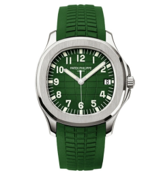 Patek Philippe Aquanaut 40-5167A-010 (Tropical Green Rubber Strap, Green-embossed Arabic Dial, Stainless Steel Smooth Bezel) (5167A-010)