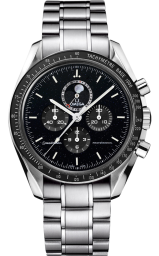 Omega Speedmaster Moonwatch 44.25-311.30.44.32.01.001 (Stainless Steel Bracelet, Black Index Dial, Black Tachymeter Bezel) (Omega 311.30.44.32.01.001)