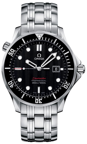 Omega Seamaster Diver 300M 41-212.30.41.61.01.001 (Stainless Steel Bracelet, Wave-embossed Black Dot Index Dial, Rotating Black Ceramic Bezel)