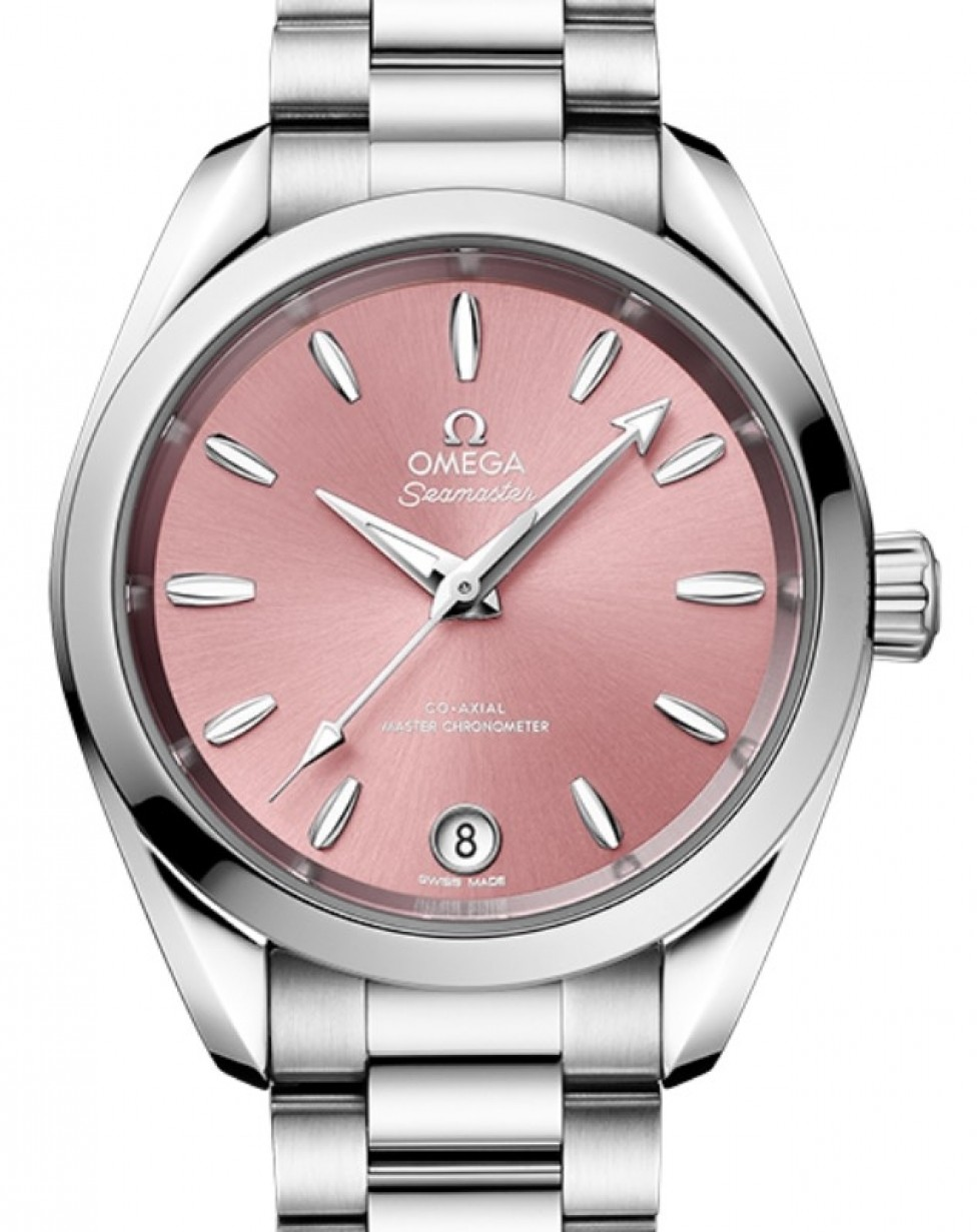 Omega Seamaster Aqua Terra 150M 34-220.10.34.20.10.003 (Stainless Steel Bracelet, Shell Pink Sunburst Index Dial, Stainless Steel Bezel)