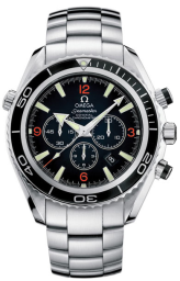 Omega Seamaster Planet Ocean 600M 45.5-2210.51.00 (Stainless Steel Bracelet, Black Arabic/Index Dial, Rotating Black Ceramic Bezel) (Omega 2210.51.00)