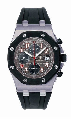 Audemars Piguet Royal Oak Offshore 42-26082TK.OO.D002CA.01 (Black Rubber Strap, Méga Tapisserie Anthracite Arabic Dial, Black Rubber-clad Smooth Bezel)