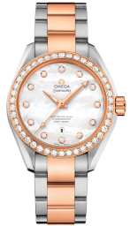 Omega Seamaster Aqua Terra 150M 34-231.25.34.20.55.005 (Sedna Gold & Stainless Steel Bracelet, White MOP Diamond Index Dial, Sedna Gold Diamond-set Bezel) (Omega 231.25.34.20.55.005)