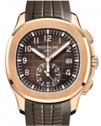 Patek Philippe Aquanaut 42.2-5968R-001 (Tropical Dark-brown Rubber Strap, Brown-embossed Sunburst Black-gradient Rim Arabic Dial, Rose Gold Smooth Bezel) (5968R-001)