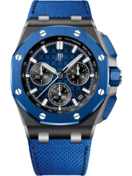 Audemars Piguet Royal Oak Offshore 43-26420CE.OO.A043VE.01 (Blue Calfskin Strap, Méga Tapisserie Smoked-blue Index Dial, Blue Ceramic Smooth Bezel) (26420CE.OO.A043VE.01)