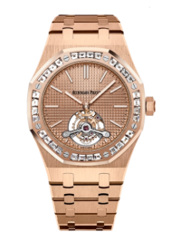 Audemars Piguet Royal Oak 41-26514OR.ZZ.1220OR.01 (Pink Gold Bracelet, Petite Tapisserie Pink Gold-toned Index Dial, Baguette-cut Diamond-set Bezel) (26514OR.ZZ.1220OR.01)