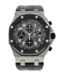 Audemars Piguet Royal Oak Offshore 42-26219IO.OO.D005CR.01 (Black Alligator Leather Strap, Grey Arabic Dial, Black Ceramic Smooth Bezel) (26219IO.OO.D005CR.01)