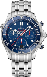 Omega Seamaster Diver 300M 41.5-212.30.42.50.03.001 (Stainless Steel Bracelet, Blue Dot Index Dial, Rotating Blue Ceramic Bezel) (Omega 212.30.42.50.03.001)