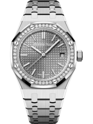 Audemars Piguet Royal Oak 37-15551ST.ZZ.1356ST.03 (Stainless Steel Bracelet, Grande Tapisserie Grey Index Dial, Brilliant-cut Diamond-set Bezel) (15551ST.ZZ.1356ST.03)