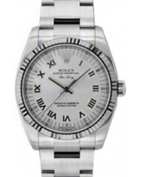 Rolex Air-King 34-114234 (Oystersteel Oyster Bracelet, Silver Roman Dial, Fluted Bezel)