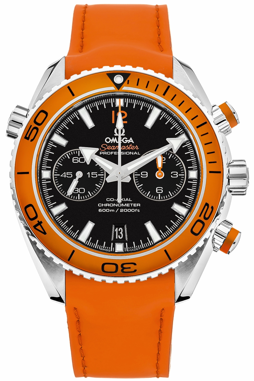 Omega Seamaster Planet Ocean 600M 45.5-232.32.46.51.01.001 (Orange Rubber Strap, Black Arabic/Index Dial, Rotating Orange Ceramic Bezel)