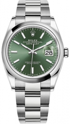 Rolex Datejust 36-126200 (Oystersteel Oyster Bracelet, Mint-green Index Dial, Domed Bezel)