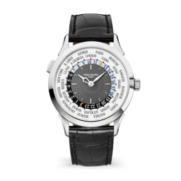 Patek Philippe Complications 38.5-5230G-014 (Matte-black Alligator Leather Strap, Beijing Edition Guilloched Charcoal-gray Index Dial, White Gold Smooth Bezel) (5230G-014)