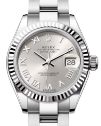 Rolex Lady-Datejust 28-279174 (Oystersteel Oyster Bracelet, Silver Roman Dial, Fluted Bezel) (m279174-0008)