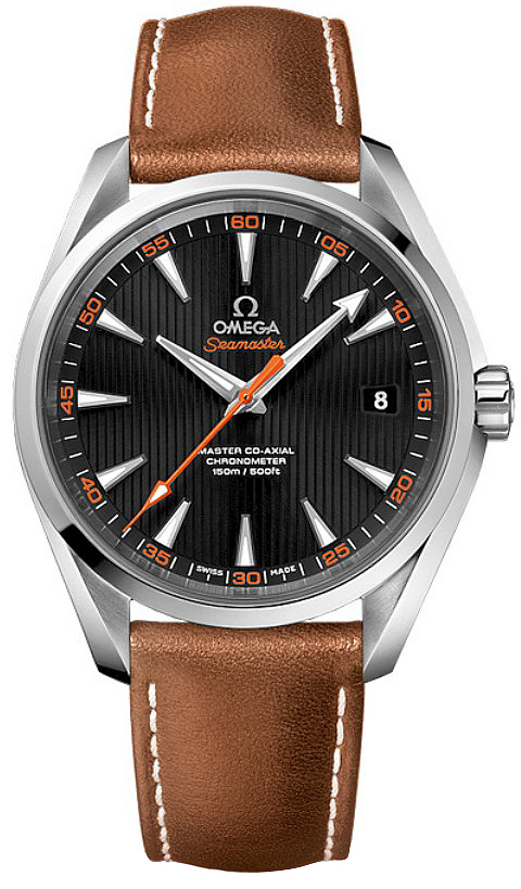 Omega Seamaster Aqua Terra 150M 41.5-231.12.42.21.01.002 (Brown Leather Strap, Vertical-teak Sun-brushed Black Index Dial, Stainless Steel Bezel)