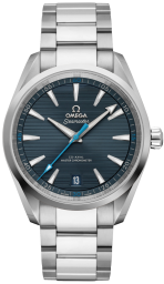 Omega Seamaster Aqua Terra 150M 41-220.10.41.21.03.002 (Stainless Steel Bracelet, Horizontal-teak Blue Index Dial, Stainless Steel Bezel) (Omega 220.10.41.21.03.002)