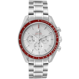 Omega Speedmaster Moonwatch 42-522.30.42.30.06.001 (Stainless Steel Bracelet, Silver-toned Index Dial, Red Tachymeter Bezel) (Omega 522.30.42.30.06.001)