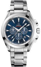 Omega Seamaster Aqua Terra 150M 44-522.10.44.50.03.001 (Stainless Steel Bracelet, Vertical-teak Blue Index Dial, Stainless Steel Bezel) (Omega 522.10.44.50.03.001)