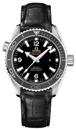 Omega Seamaster Planet Ocean 600M 37.5-232.33.38.20.01.001 (Black Alligator Leather Strap, Black Arabic/Index Dial, Rotating Grey Ceramic Bezel) (Omega 232.33.38.20.01.001)