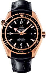 Omega Seamaster Planet Ocean 600M 45.5-222.63.46.20.01.001 (Black Alligator Leather Strap, Black Arabic/Index Dial, Rotating Black Ceramic Bezel) (Omega 222.63.46.20.01.001)