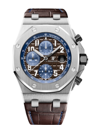 Audemars Piguet Royal Oak OffShore 42-26470ST.OO.A099CR.01 (Brown Alligator Leather Strap, Méga Tapisserie Brown Arabic Dial, Stainless Steel Smooth Bezel) (26470ST.OO.A099CR.01)