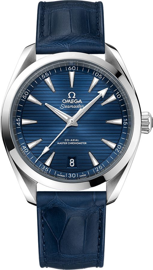 Omega Seamaster Aqua Terra 150M 41-220.13.41.21.03.003 (Blue Alligator Leather Strap, Horizontal-teak Blue Index Dial, Stainless Steel Bezel)