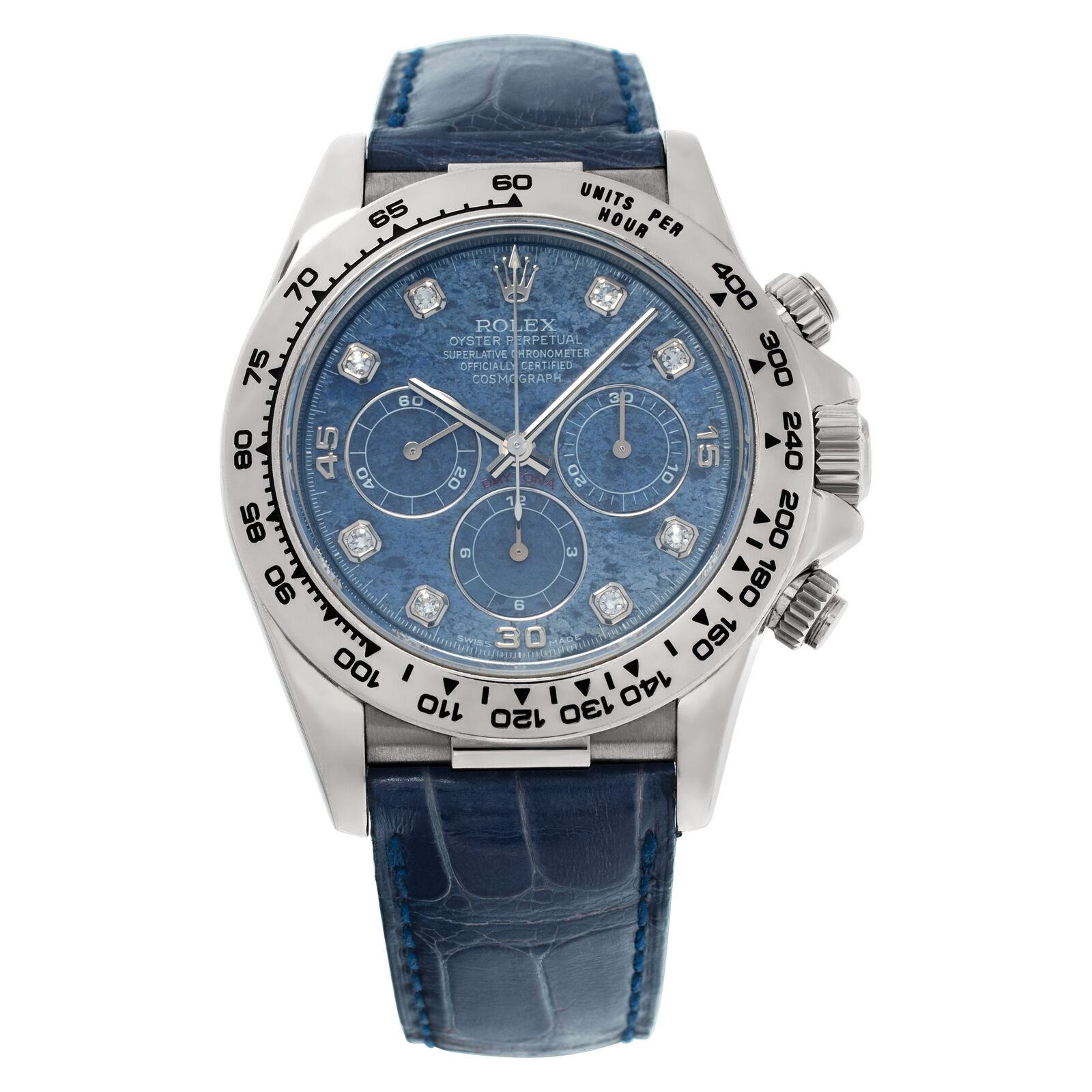 Rolex Daytona 16519 (Blue Leather Strap, Sodalite Dial, Sodalite Subdials)