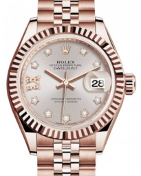 Rolex Lady-Datejust 28-279175 (Everose Gold Jubilee Bracelet, Gold Diamond IX-set Sundust Dial, Fluted Bezel) (m279175-0006)