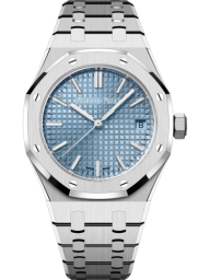 Audemars Piguet Royal Oak 37-15550ST.OO.1356ST.08 (Stainless Steel Bracelet, Grande Tapisserie Light-blue Index Dial, Stainless Steel Smooth Bezel) (15550ST.OO.1356ST.08)