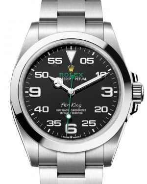 Rolex Air-King 40-126900 (Oystersteel Oyster Bracelet, Black Dial, Smooth Bezel)