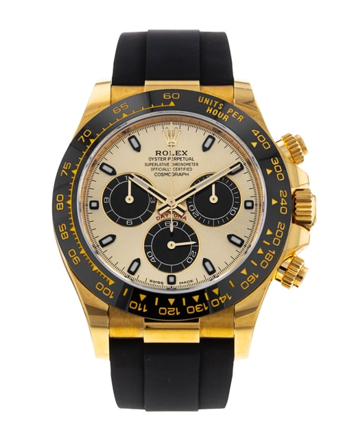 Rolex Daytona 116518 LN (Black Rubber Strap, Gold Dial, Black Subdials)