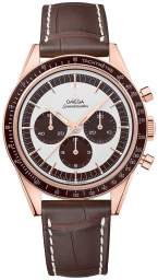 Omega Speedmaster Moonwatch 39.7-311.63.40.30.02.001 (Brown Alligator Leather Strap, Silver-toned Index Dial, Brown Tachymeter Bezel) (Omega 311.63.40.30.02.001)