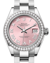 Rolex Lady-Datejust 28-279384RBR (Oystersteel Oyster Bracelet, Pink Roman Dial, Diamond Bezel) (m279384rbr-0006)